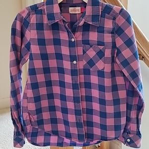 Girls plaid button down shirt
